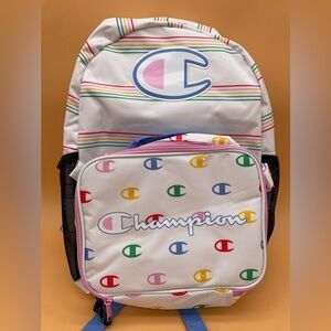Champion School Backpack With Lunch Bag Logo Girls Pink Kids